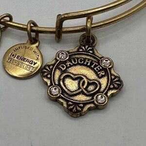 Alex And Ani Daughter Charm Bangle Bracelet Gold Tone